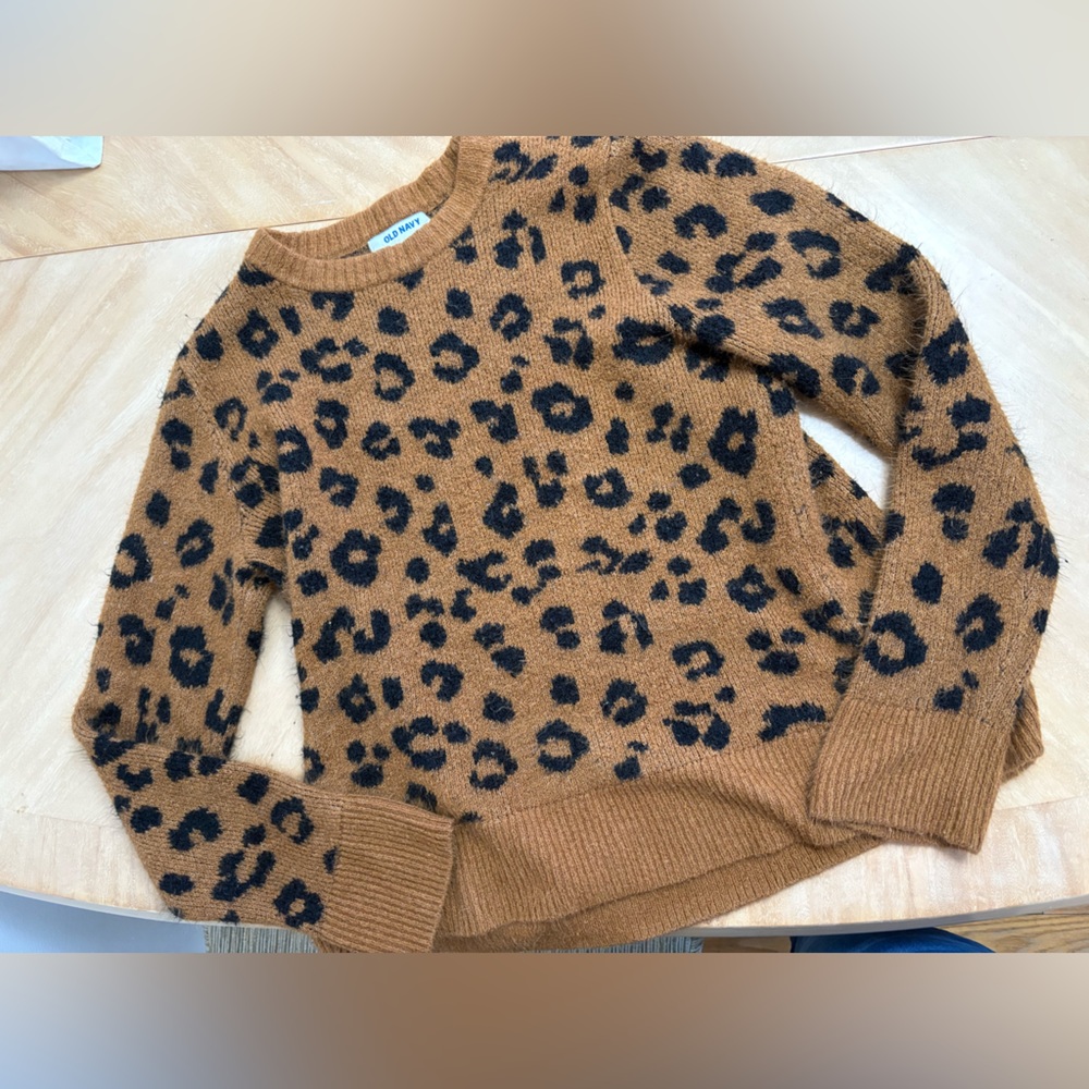 Old Navy Leopard Print Sweater - Brown and Black